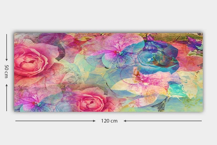 Canvastaulu YTY Floral & Botanical Monivärinen - 120x50 cm - Sisustustuotteet - Taulu & taide - Canvas-taulu