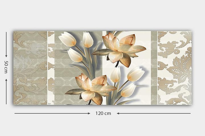 Canvastaulu YTY Floral & Botanical Monivärinen - 120x50 cm - Sisustustuotteet - Taulu & taide - Canvas-taulu