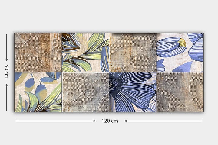 Canvastaulu YTY Floral & Botanical Monivärinen - 120x50 cm - Sisustustuotteet - Taulu & taide - Canvas-taulu