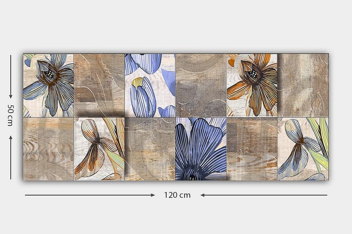 Canvastaulu YTY Floral & Botanical Monivärinen - 120x50 cm - Sisustustuotteet - Taulu & taide - Canvas-taulu