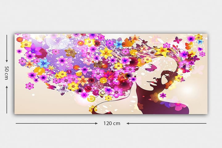 Canvastaulu YTY Floral & Botanical Monivärinen - 120x50 cm - Sisustustuotteet - Taulu & taide - Canvas-taulu