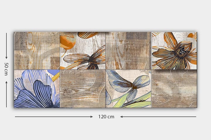 Canvastaulu YTY Floral & Botanical Monivärinen - 120x50 cm - Sisustustuotteet - Taulu & taide - Canvas-taulu