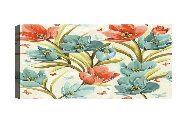 Canvastaulu YTY Floral & Botanical Monivärinen - 120x50 cm - Sisustustuotteet - Taulu & taide - Canvas-taulu