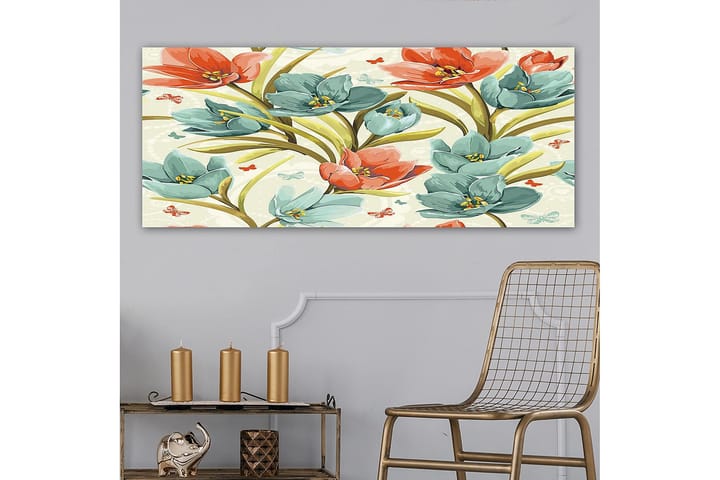 Canvastaulu YTY Floral & Botanical Monivärinen - 120x50 cm - Sisustustuotteet - Taulu & taide - Canvas-taulu