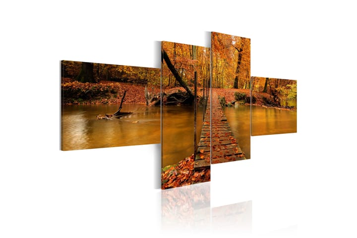 Taulu A Footbridge Over A Forest Stream 200x90 - Artgeist sp. z o. o. - Sisustustuotteet - Taulu & taide - Canvas-taulu