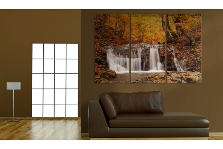 Taulu A waterfall in the middle of fall trees 90x60 - Artgeist sp. z o. o. - Sisustustuotteet - Taulu & taide - Canvas-taulu