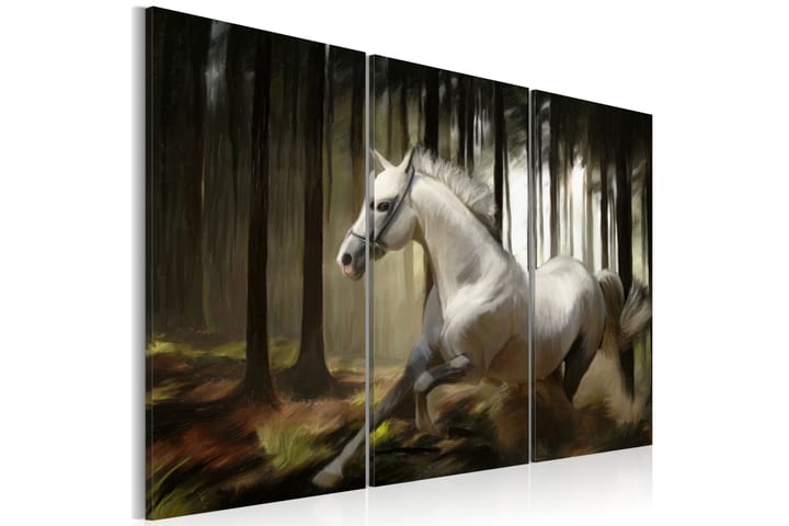 Taulu A White Horse In The Midst Of The Trees 60x40 - Artgeist sp. z o. o. - Canvas-taulu - Seinäkoristeet