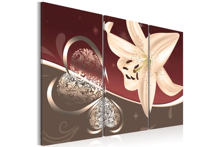 Taulu Abstraction With Lily Triptych 120x80 - Artgeist sp. z o. o. - Sisustustuotteet - Taulu & taide - Canvas-taulu