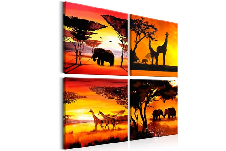 Taulu African Animals 4 Parts 60x60 - Artgeist sp. z o. o. - Sisustustuotteet - Taulu & taide - Canvas-taulu