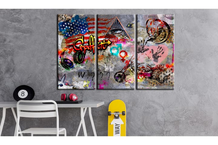 Taulu American Graffiti 90x60 - Artgeist sp. z o. o. - Sisustustuotteet - Taulu & taide - Canvas-taulu