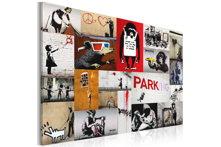 Taulu Banksy Collage 60x40 - Artgeist sp. z o. o. - Canvas-taulu - Seinäkoristeet