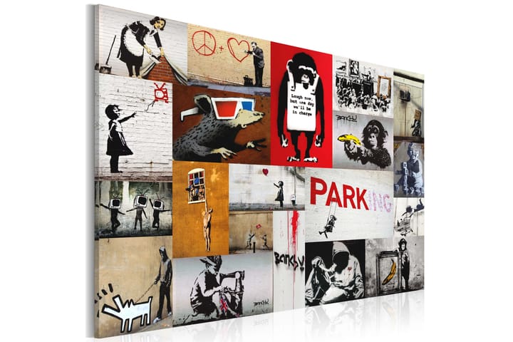 Taulu Banksy Collage 90x60 - Artgeist sp. z o. o. - Sisustustuotteet - Taulu & taide - Canvas-taulu