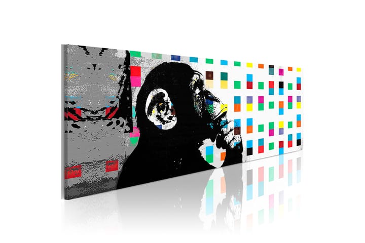 Taulu Banksy: The Thinker Monkey 120x40 - Artgeist sp. z o. o. - Sisustustuotteet - Taulu & taide - Canvas-taulu