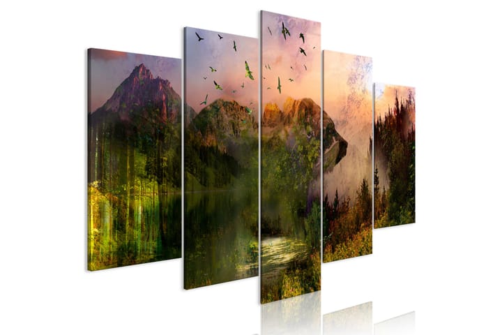 Taulu Bear In The Mountain 5 Parts Wide 100x50 - Artgeist sp. z o. o. - Sisustustuotteet - Taulu & taide - Canvas-taulu