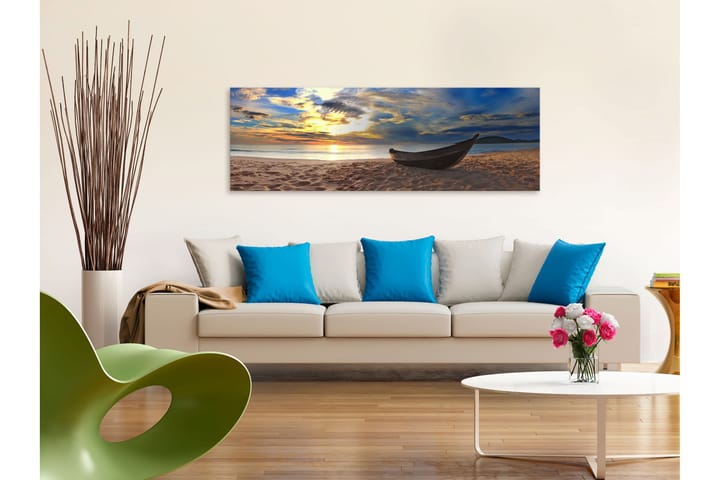 Taulu Boat on the Beach (1 Part) Narrow 135x45 - Artgeist sp. z o. o. - Canvas-taulu - Seinäkoristeet