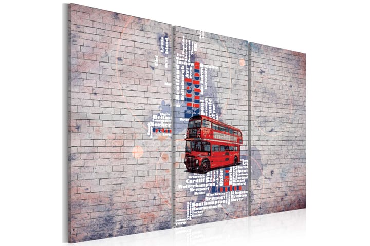 Taulu Britannian ympäri Routemaster Triptyykki 90x60 - Artgeist sp. z o. o. - Sisustustuotteet - Taulu & taide - Canvas-taulu