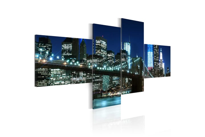 Taulu Brooklyn Bridge Illuminated At Night 100x45 - Artgeist sp. z o. o. - Sisustustuotteet - Taulu & taide - Canvas-taulu