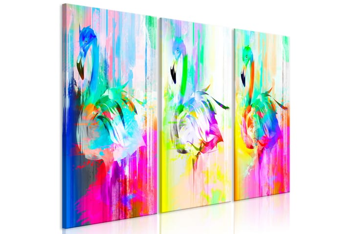 Taulu Colourful Flamingos 3 Parts 90x60 - Artgeist sp. z o. o. - Sisustustuotteet - Taulu & taide - Canvas-taulu