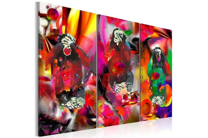 Taulu Crazy Monkeys triptych 90x60 - Artgeist sp. z o. o. - Sisustustuotteet - Taulu & taide - Canvas-taulu