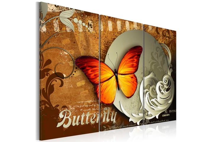Taulu Fiery Butterfly And Full Moon 120x80 - Artgeist sp. z o. o. - Canvas-taulu - Seinäkoristeet