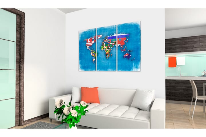 Taulu Flags Of The World Triptych 60x40 - Artgeist sp. z o. o. - Sisustustuotteet - Taulu & taide - Canvas-taulu