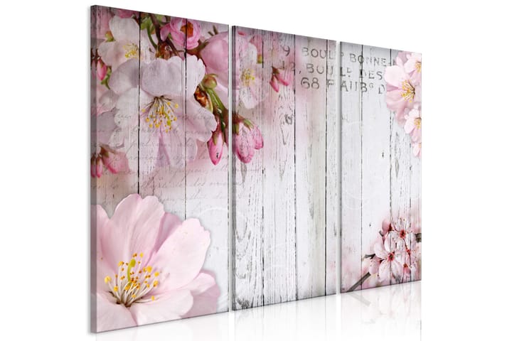 Taulu Flowers On Boards 3 Parts 120x80 - Artgeist sp. z o. o. - Sisustustuotteet - Taulu & taide - Canvas-taulu