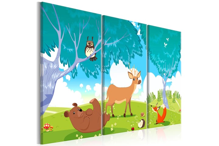 Taulu Friendly Animals 3 Parts 120x80 - Artgeist sp. z o. o. - Sisustustuotteet - Taulu & taide - Canvas-taulu