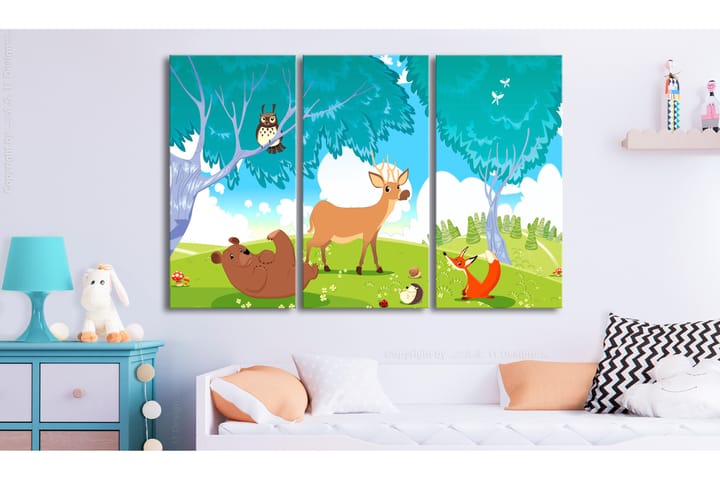 Taulu Friendly Animals 3 Parts 120x80 - Artgeist sp. z o. o. - Sisustustuotteet - Taulu & taide - Canvas-taulu