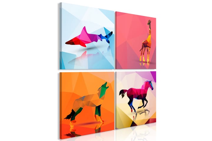 Taulu Geometric Animals 4 Parts 80x80 - Artgeist sp. z o. o. - Sisustustuotteet - Taulu & taide - Canvas-taulu