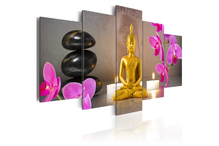 Taulu Golden Buddha And Orchids 100x50 - Artgeist sp. z o. o. - Sisustustuotteet - Taulu & taide - Canvas-taulu