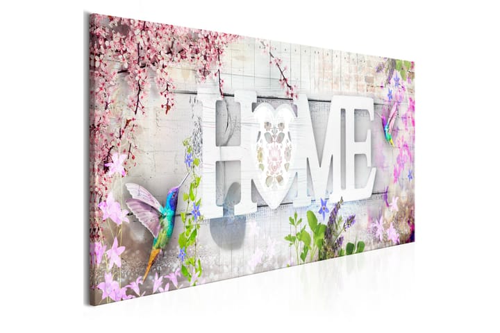 Taulu Home and Hummingbirds (1 Part) Pink Narrow 150x50 - Artgeist sp. z o. o. - Sisustustuotteet - Taulu & taide - Canvas-taulu