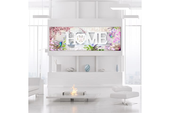 Taulu Home and Hummingbirds (1 Part) Pink Narrow 135x45 - Artgeist sp. z o. o. - Sisustustuotteet - Taulu & taide - Canvas-taulu