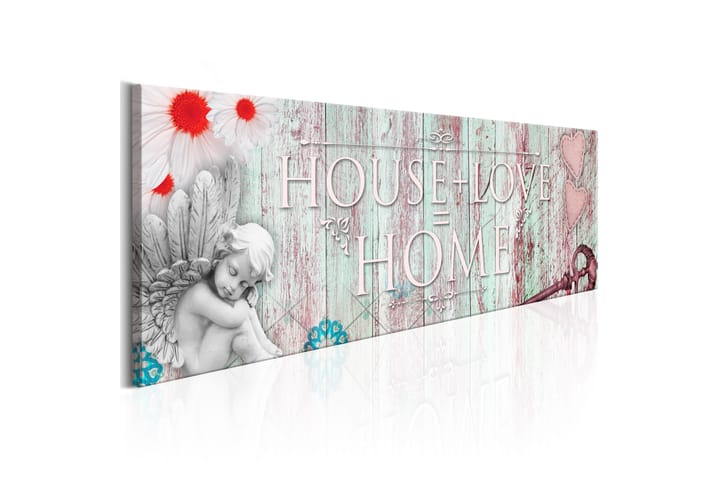 Taulu Home: House + Love 120x40 - Artgeist sp. z o. o. - Canvas-taulu - Seinäkoristeet