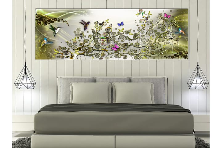 Taulu Hummingbirds Dance (1 Part) Green Narrow 150x50 - Artgeist sp. z o. o. - Sisustustuotteet - Taulu & taide - Canvas-taulu