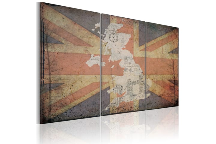 Taulu Karta Över Suuribritannien Triptych 120x80 - Artgeist sp. z o. o. - Sisustustuotteet - Taulu & taide - Canvas-taulu