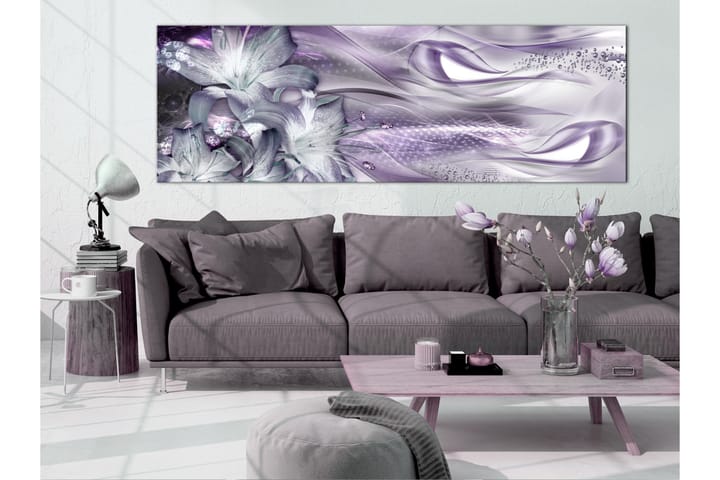 Taulu Lilies And Waves 1 Part Narrow Pale Violet 120x40 - Artgeist sp. z o. o. - Sisustustuotteet - Taulu & taide - Canvas-taulu