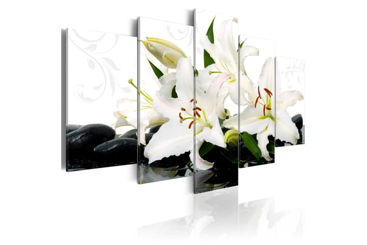 Taulu Lilies And Zen Stones 100x50 - Artgeist sp. z o. o. - Canvas-taulu - Seinäkoristeet