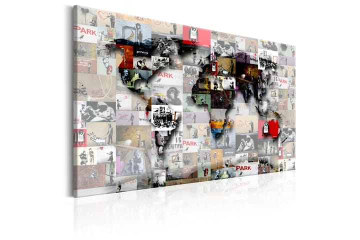 Taulu Map: Banksy inspiration 90x60 - Artgeist sp. z o. o. - Sisustustuotteet - Taulu & taide - Canvas-taulu