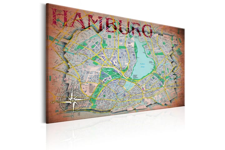 Taulu Map of Hamburg 60x40 - Artgeist sp. z o. o. - Sisustustuotteet - Taulu & taide - Canvas-taulu