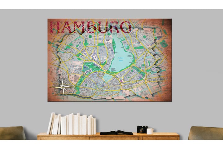 Taulu Map of Hamburg 60x40 - Artgeist sp. z o. o. - Sisustustuotteet - Taulu & taide - Canvas-taulu