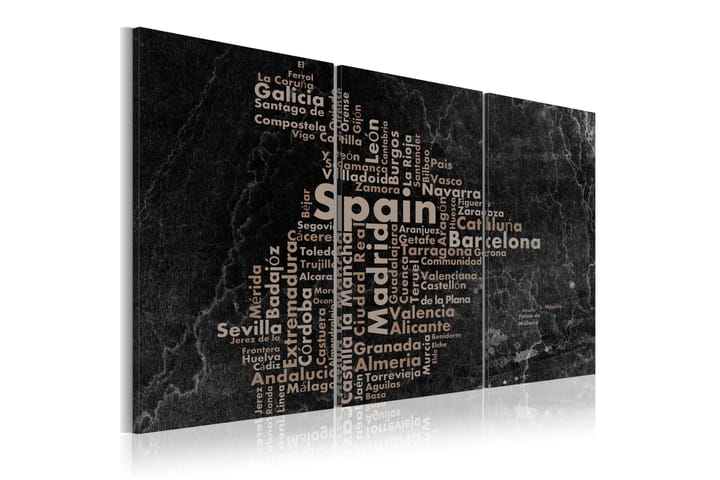 Taulu Map Of Spain On The Blackboard Triptich 120x60 - Artgeist sp. z o. o. - Sisustustuotteet - Taulu & taide - Canvas-taulu