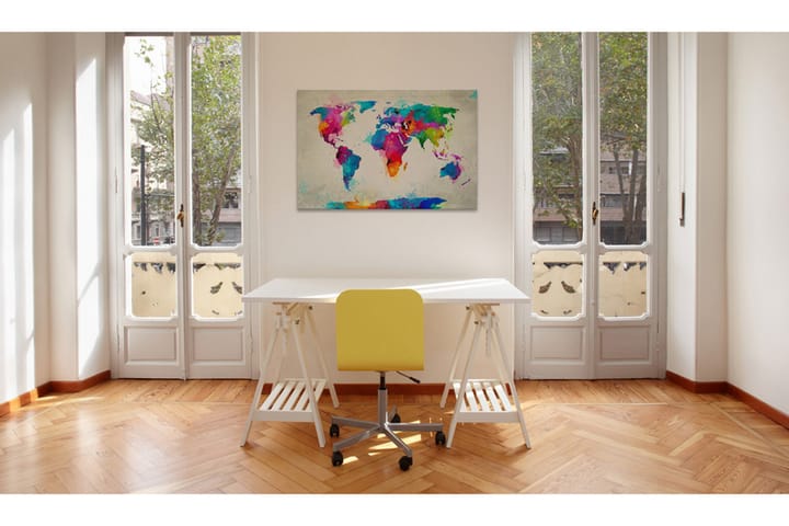 Taulu Map of the world an explosion of colors 120x80 - Artgeist sp. z o. o. - Sisustustuotteet - Taulu & taide - Canvas-taulu