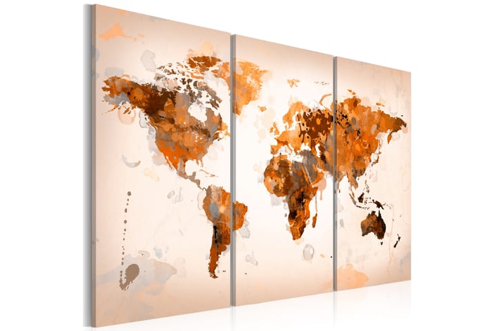 Taulu Map Of The World Desert Suurim Triptych 120x80 - Artgeist sp. z o. o. - Sisustustuotteet - Taulu & taide - Canvas-taulu