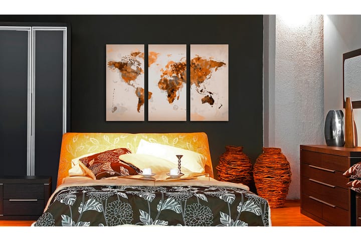 Taulu Map Of The World Desert Suurim Triptych 120x80 - Artgeist sp. z o. o. - Sisustustuotteet - Taulu & taide - Canvas-taulu