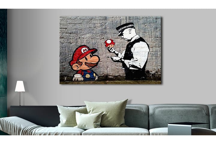 Taulu Mario and Cop by Banksy 60x40 - Artgeist sp. z o. o. - Canvas-taulu - Sein�äkoristeet