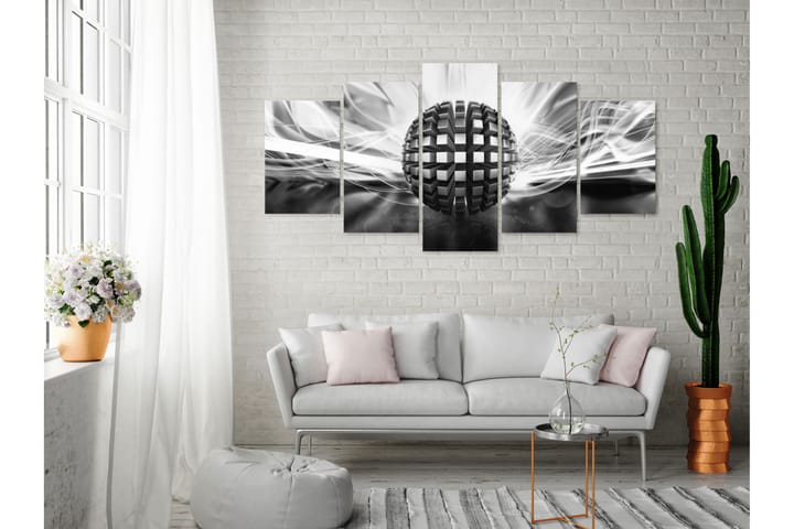 Taulu Metal Ball 5 Parts Wide Black And White 100x50 - Artgeist sp. z o. o. - Sisustustuotteet - Taulu & taide - Canvas-taulu