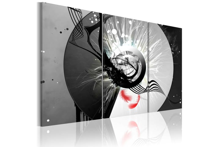 Taulu Metal circle & red feathers 90x60 - Artgeist sp. z o. o. - Sisustustuotteet - Taulu & taide - Canvas-taulu