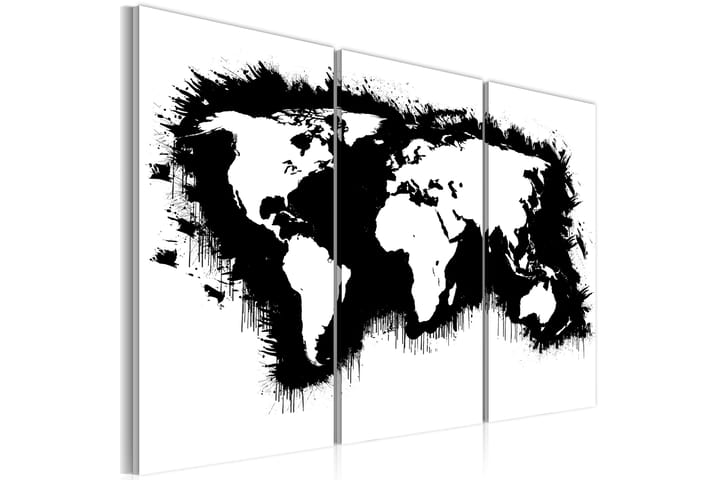 Taulu Monochromatic Världskarta Triptyken 120x80 - Artgeist sp. z o. o. - Sisustustuotteet - Taulu & taide - Canvas-taulu