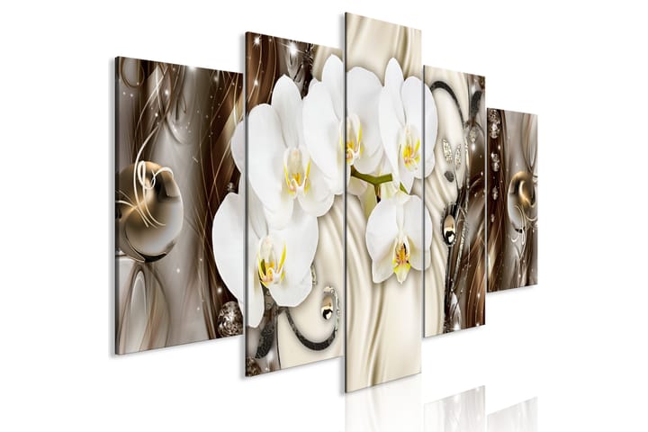 Taulu Orchid Waterfall 5 Parts Wide Brown 225x100 - Artgeist sp. z o. o. - Sisustustuotteet - Taulu & taide - Canvas-taulu