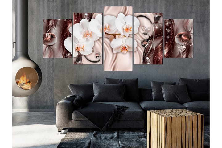 Taulu Orchid Waterfall 5 Parts Wide Pink 225x100 - Artgeist sp. z o. o. - Sisustustuotteet - Taulu & taide - Canvas-taulu